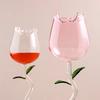 Pink Rose Shape Wine Glasses 150/280ml Lead-Free Lightweight Luxury Transparent Goblet Champagne Cup for Wedding Party