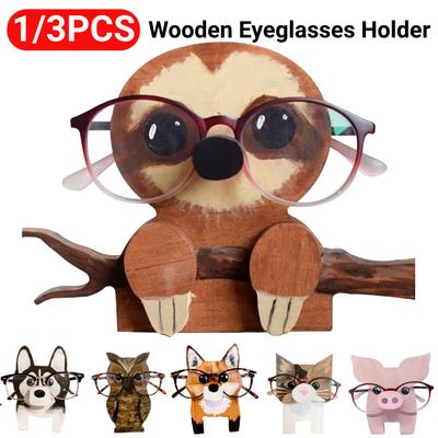 1/3pc Cute Animal Glasses Holder Rack Cartoon Cat Fox Sloth Dog Sunglasses Holder Display Stand Showcase Home Office Desk Decor