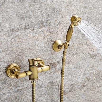Bathroom Bamboo Bath Shower Faucets Set