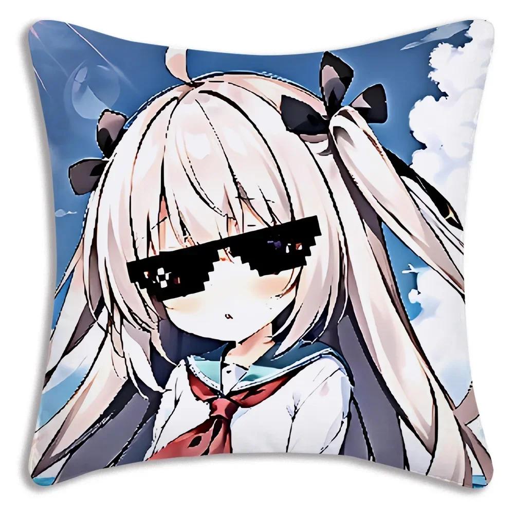 Kawaii Anime ATRI MY DEAR MOMENT Pillow Covers Cartoon Sofa Decorative Home  Printing  Cute Cushion Cover