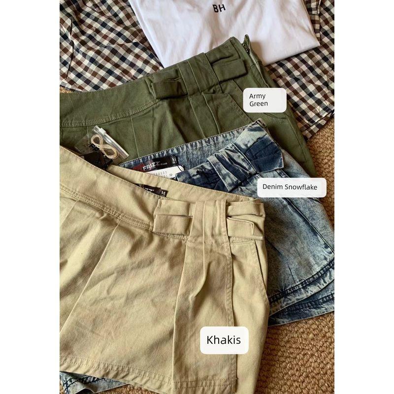 

@ Экспортный Комплект% Хлопковая Парка Юбка-полусолнце Три Цвета Army Green M