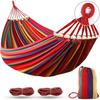 AIMOONSA 2-person Camping Hammock In Sturdy Canvas 275x155 Cm with Straps and Carrying Bag