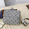 Vintage Corduroy Backpack Women's Bow Print Large Capacity Backpack