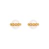 French high-grade pearl stud earrings women's electroplating real gold personality Hong Kong style niche design sense zircon stud earrings ear jewelry