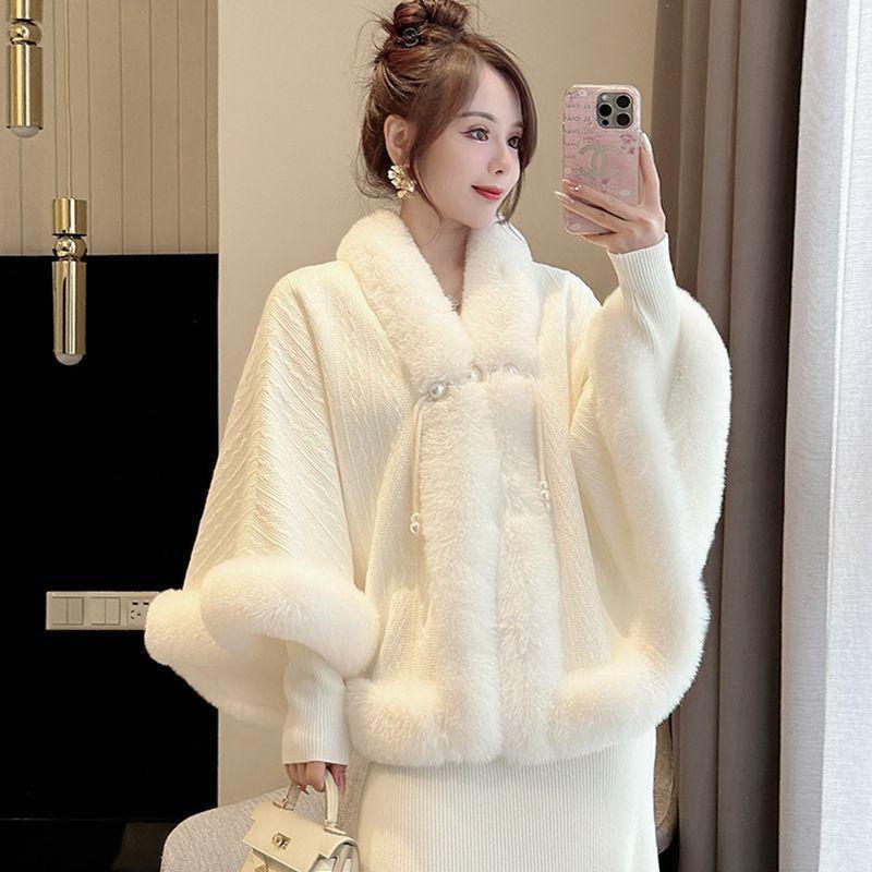 Fleece și mai gros Șal pelerină nou Temperament High-end Toamnă și iarnă Jachetă caldă Top pluș