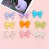 4Pcs 22*29mm Acrylic Magic Colors Bowknot Accessories For Jewelry Making DIY Charm Decoration