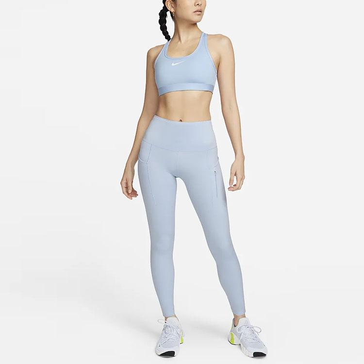 Nike Swoosh Solid Color Medium Support Quick-Dry Padded Sports Bra Women Sports Bra Light-Armory-Blue DX6822-440