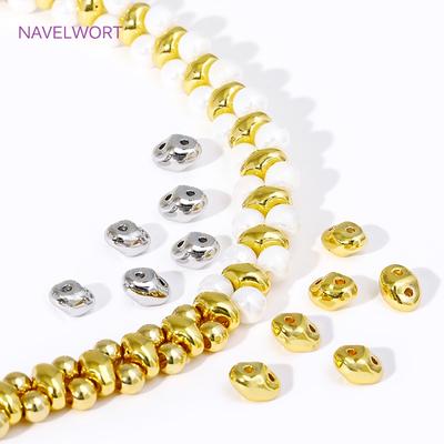 18K Gold Plated Brass Pig Nose Double Hole Spacer Beads For Jewelry Making Supplies DIY Bracelet Necklace Making Accessories