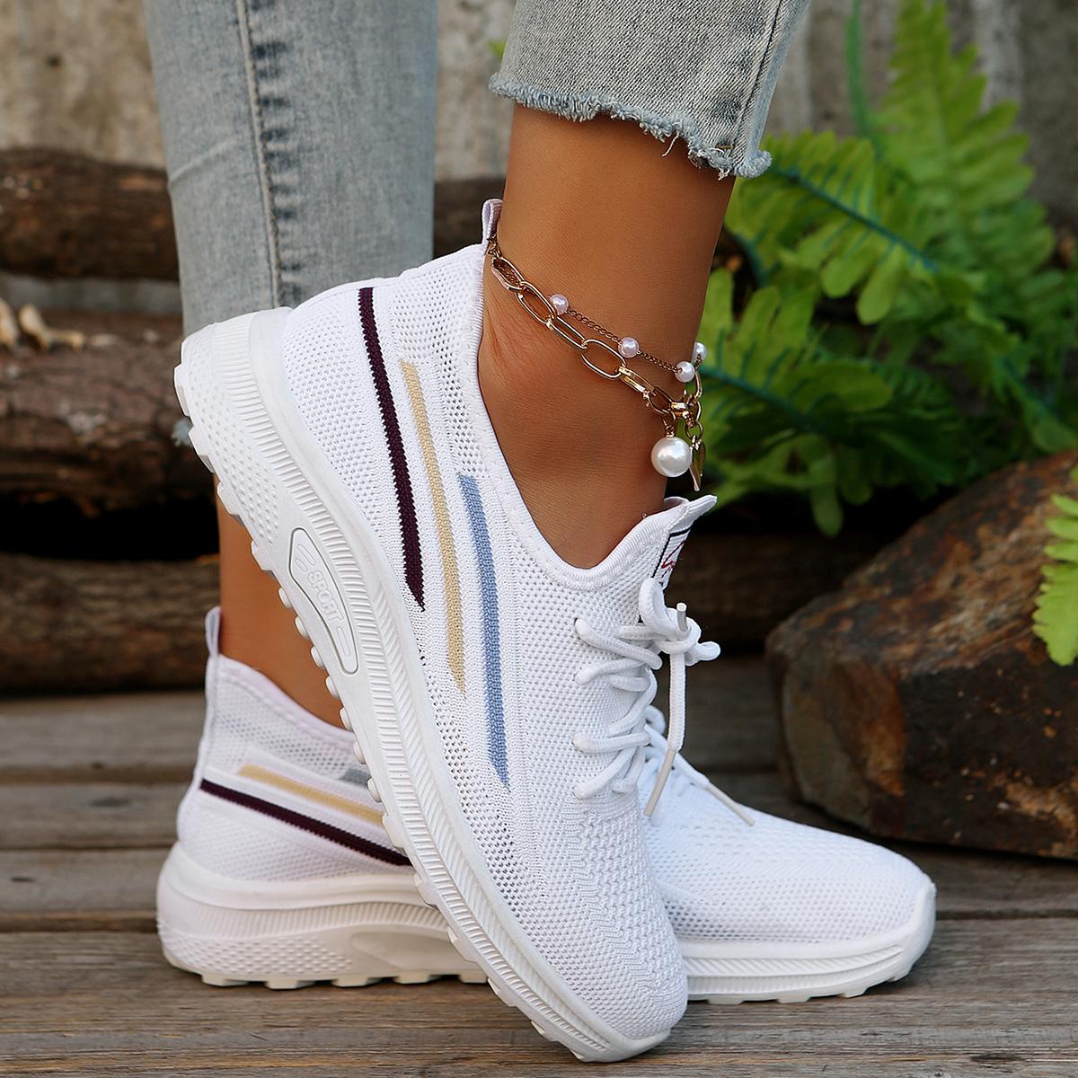 Женские кроссовки повседневные модные дизайнерские туфли для женщин сетчатые дышащие — фото 4