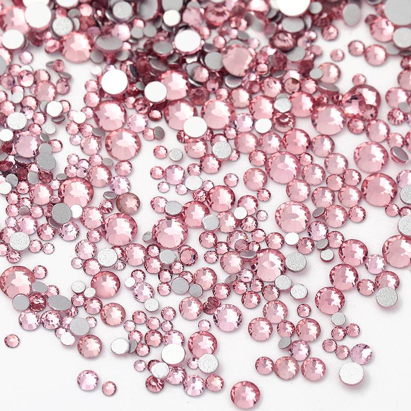 Nail Art Decorations: 1440 Mixed Crystal Glass Rhinestones, Colored Flat-Backed for DIY