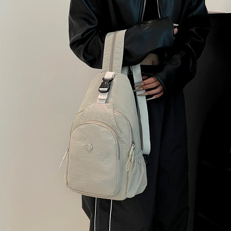 Waterproof Multifunctional Backpack Outdoor Travel Bag Solid Color Shoulder Bag Women's Chest Bag