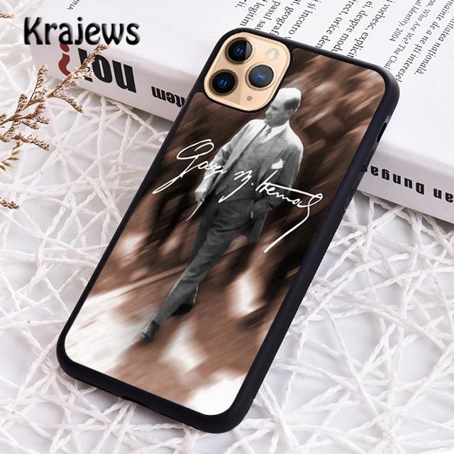Krajews Mustafa Kemal Ataturk Signature Phone Case For iPhone 14 5 SE 6s 7 8 Plus X XR XS 11 12 13 Pro Max Samsung S21 S22 Ultra