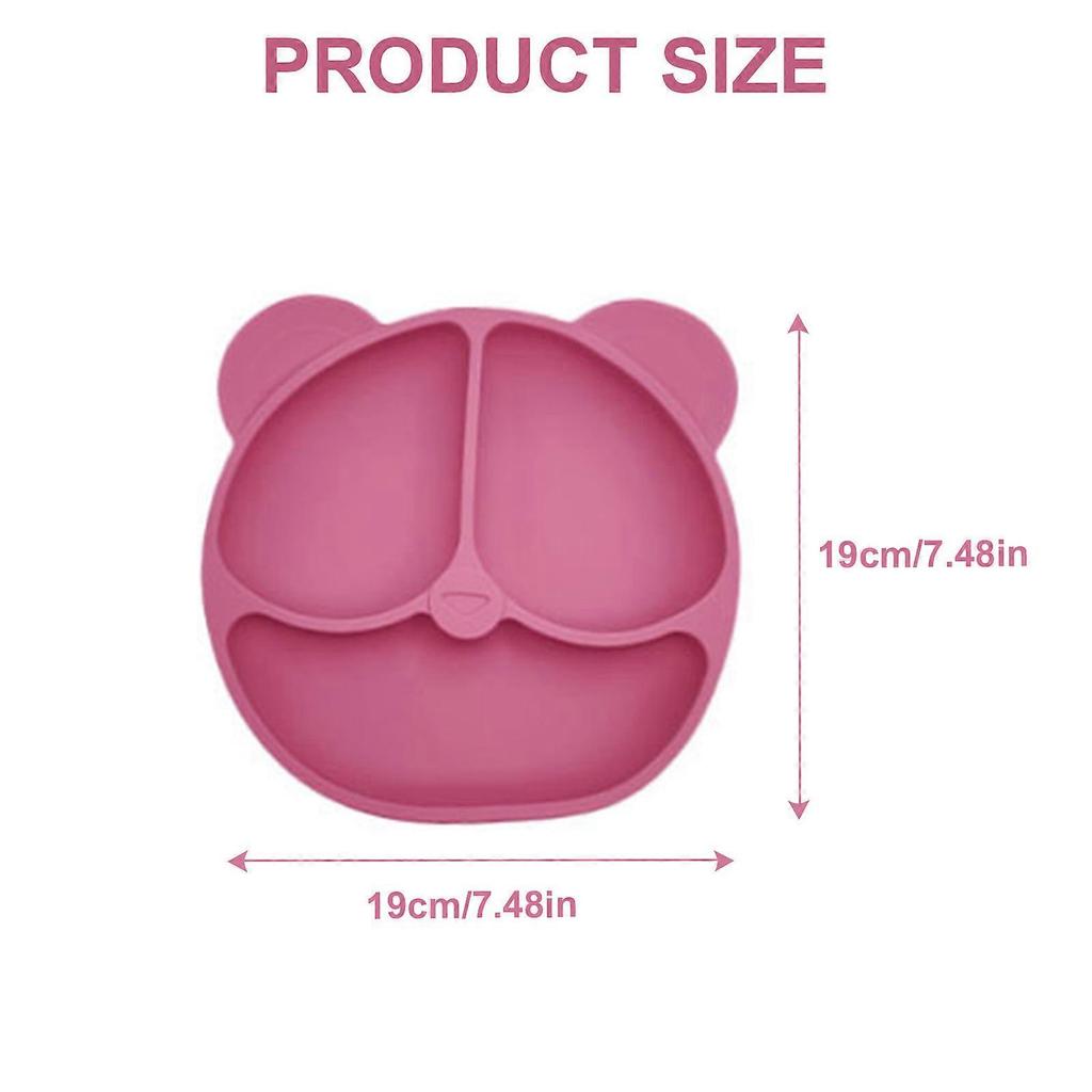 Silicone Baby Feeding Set Suction Bowl Plate Cup Fork Spoon Adjustable Bib Silicone Texture Suitable for Baby Toddlers Pink