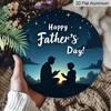 2D Flat, 1pc Father's Day Wall Sign - Aluminum Modern Decorative Art with "Happy Father's Day" Text, Waterproof & Durable, No Power Needed, Easy