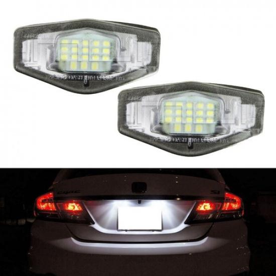 

Direct Fit White LED License Plate Light Lamps For Acura TL TSX Honda Civic, etc