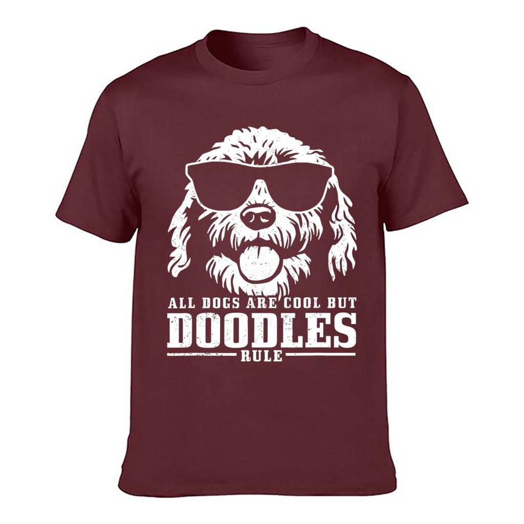 All Dogs Are Cool But Doodles Rule Solid Washed Vintage Tee Distressed Loose
