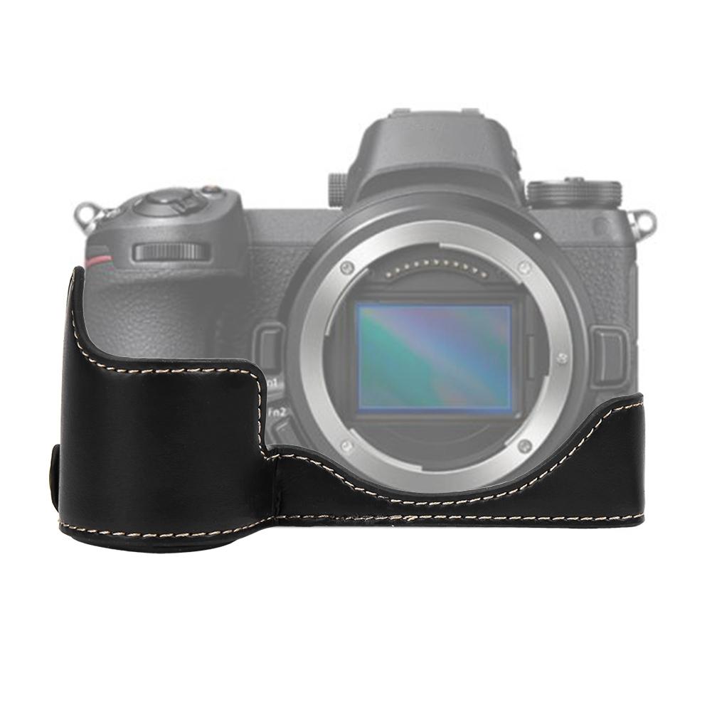 PU-lær Halvkropps Kameraveske Deksel Beskytter for Nikon Z6 Z7(svart)