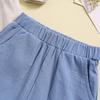 Kinder Y2K Mode Set: Kurzärmeliges Rundhals-Top & Roll-Up-Shorts für Jungen und Mädchen