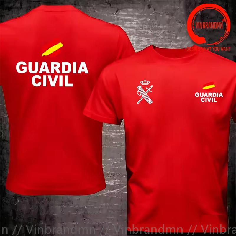 Spain Guardia Civil Espaa Emblem Back Gold T Shirt Unisex Fashion Trendy Casual Clothing Stylish Tops Tee Shirt Leisure Tshirt