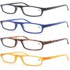 4 Paires Reading Glasses for Men Women Narrow Square Frame Readers Eyeglasses Spring Hinge with Diopter