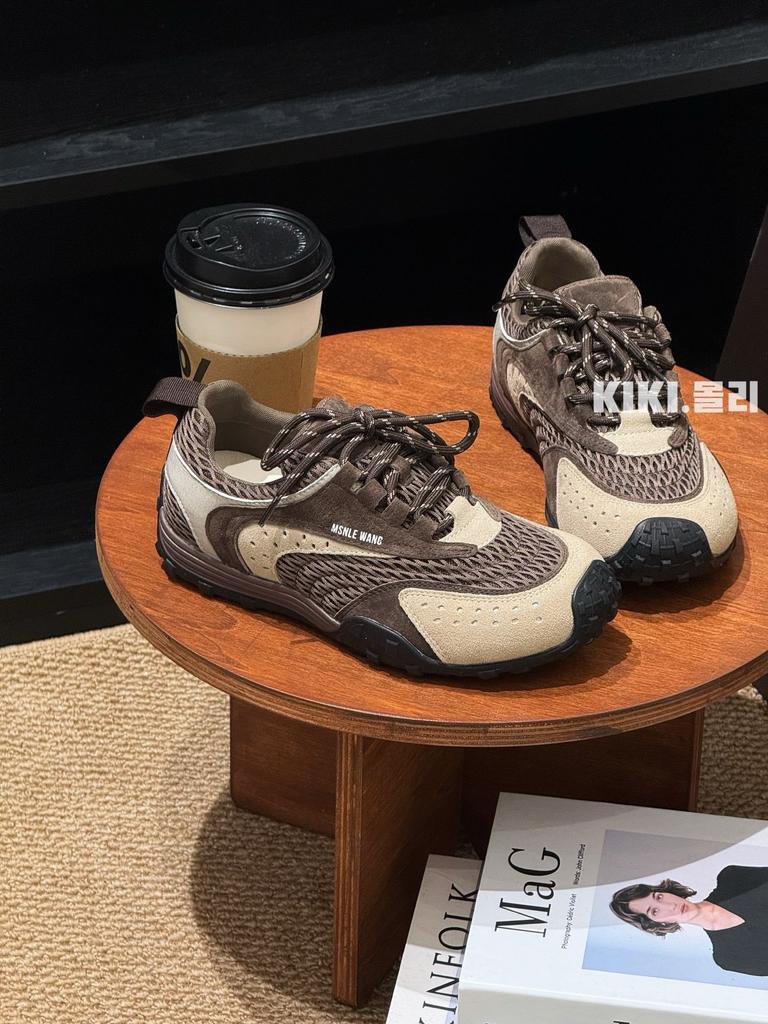 Retro leather platform mesh German training shoes women's 2025 autumn new versatile casual non-slip sports Forrest Gump shoes