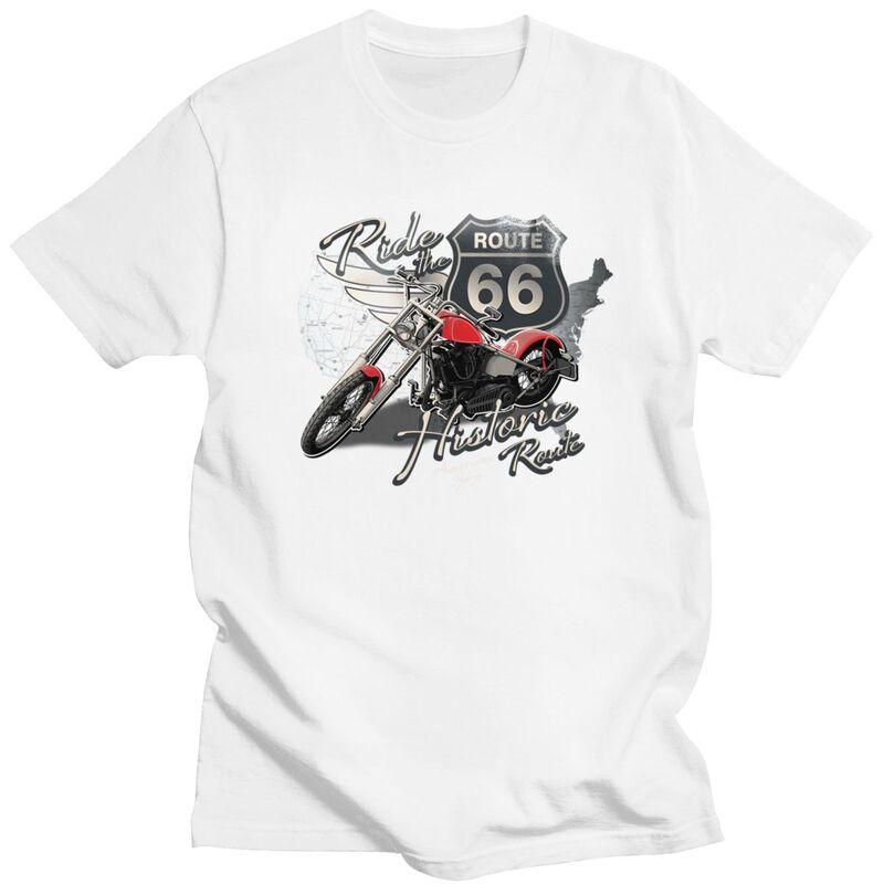 

Custom Route 66 Tshirts for Men Short Sleeve Casual T Shirt Fashion Americas Highway T-shirt Slim Fit Pure Cotton Tees Gift -... 5XL різнокольоровий