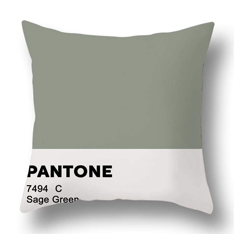 Nordic Abstract Green Geometric Pillowcase Flower Print Home Petal Velvet Pillow Cushion Cover