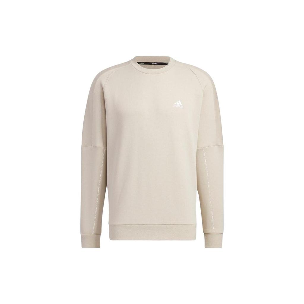 Adidas Alphabet Print Crew Neck Loose Long Sleeve Sweatshirt Unisex Sweatshirt Beige IK7328