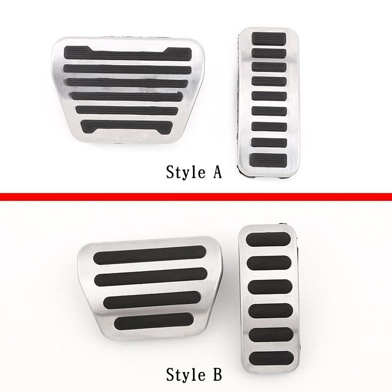 For Land Rover Defender 90 110 - Stainless steel No Drill Anti-slip Fuel Brake Steel Pads Pedals Cover Car Accessories