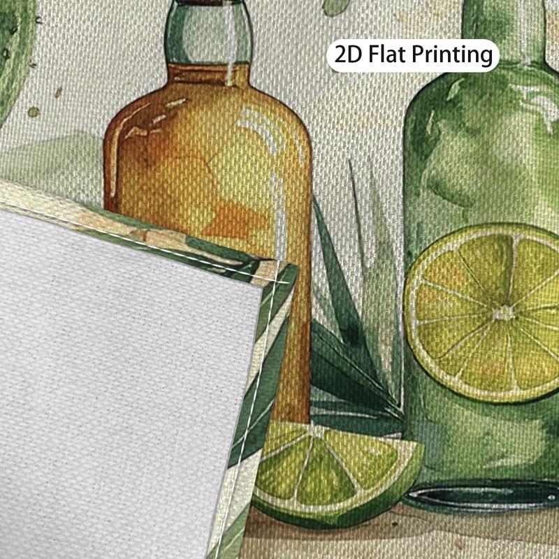 Cactus Tequila Print Linen Place Mats Set Of 4 Boho Table Mats For Dining Kitchen Decor