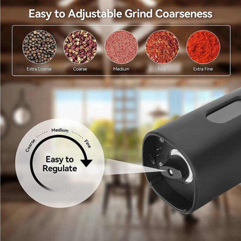 Gravity Sensor Electric Pepper Grinder With Stainless Steel Material For Home Kitchen Fresh Spices