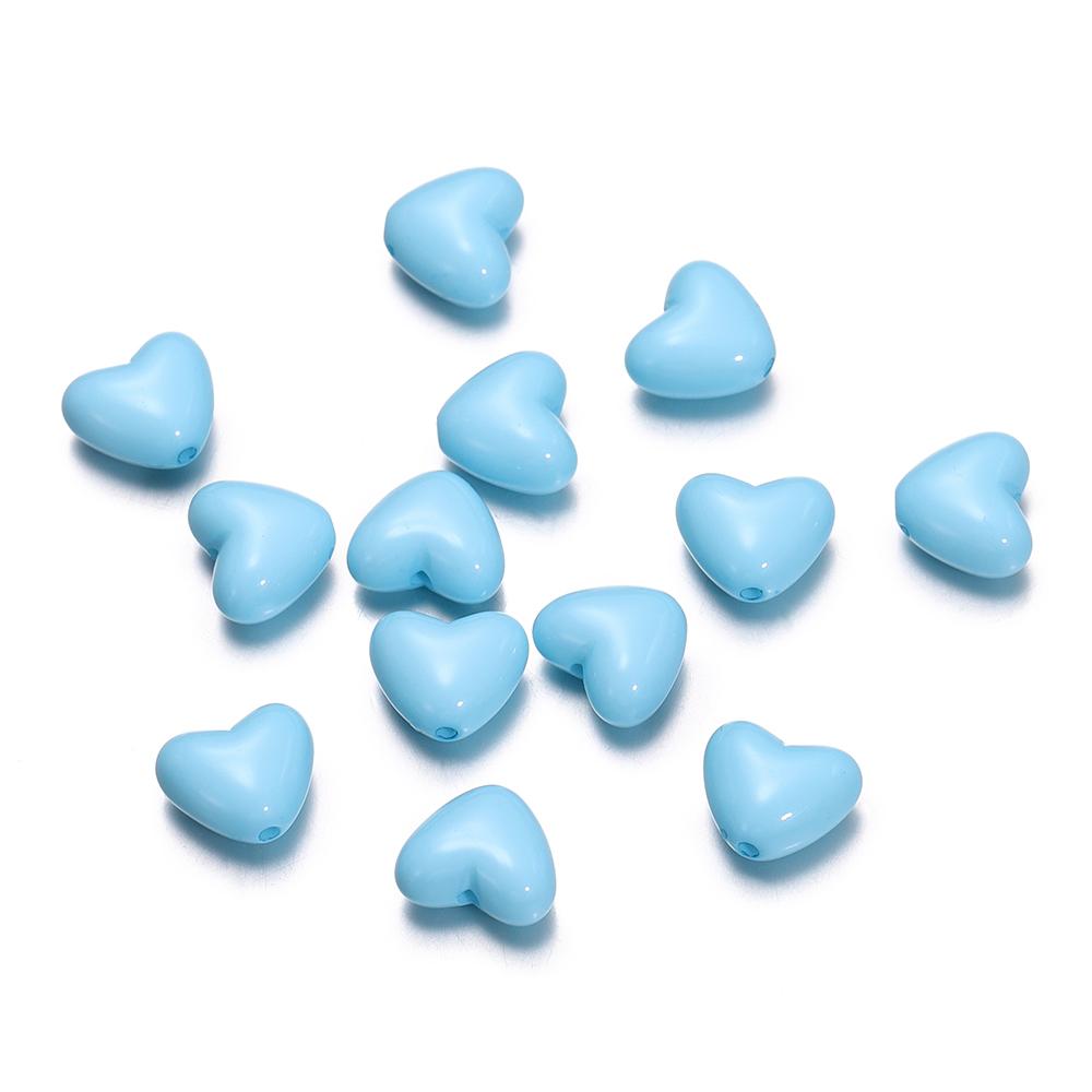 50pcs/Lot Heart Shape Acrylic Loose Spacer Beads for DIY Bracelet Necklace Jewelry Making Accessories Supplies Wholesale