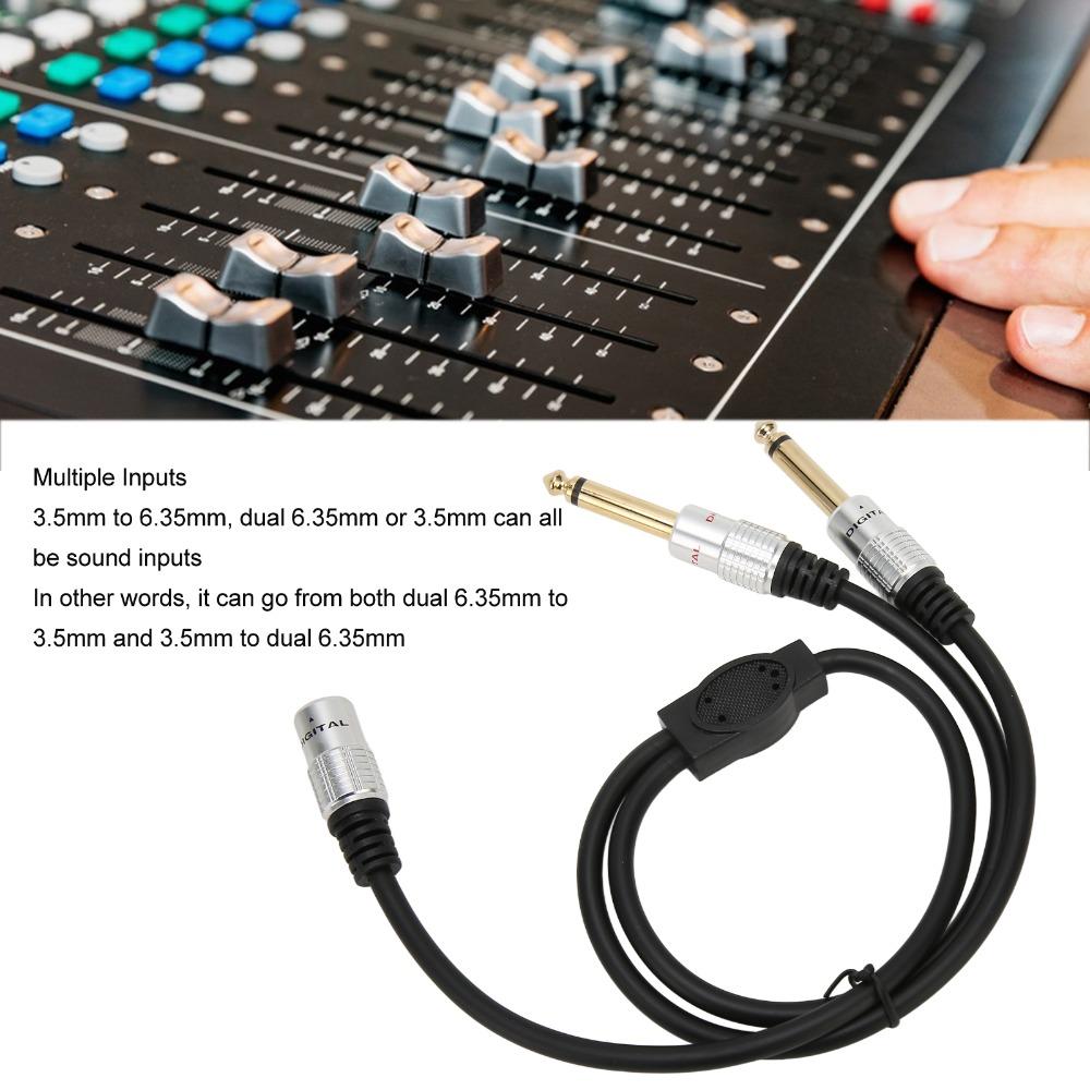 Gold Plated 1/8 Inch To 1/4 Stereo Splitter Y Cable 19.7in 3.5mm Female To Dual 6.35mm Male Dual Channel To Mono