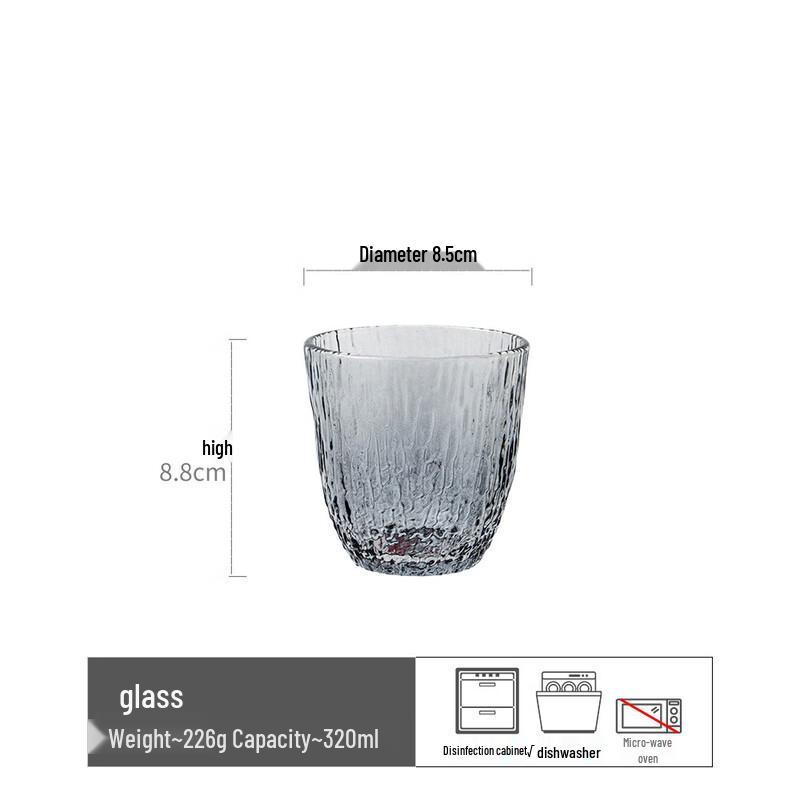Textured Round Glass Drinking Tumblers