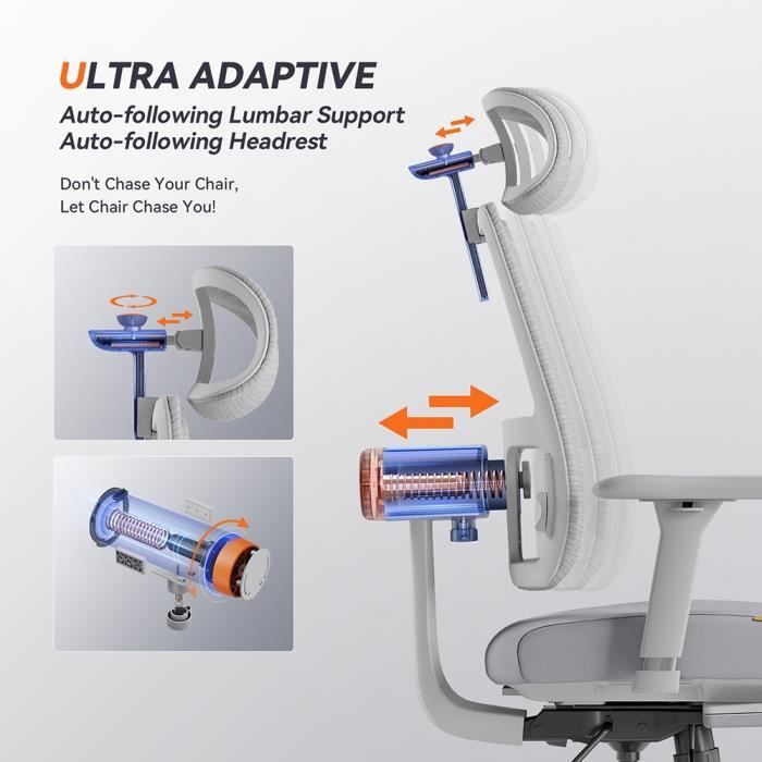 Ergonomic Chair - NEWTRAL - MagicH-BPro - Footrest - Automatic Headrest - Adaptive Lumbar Support
