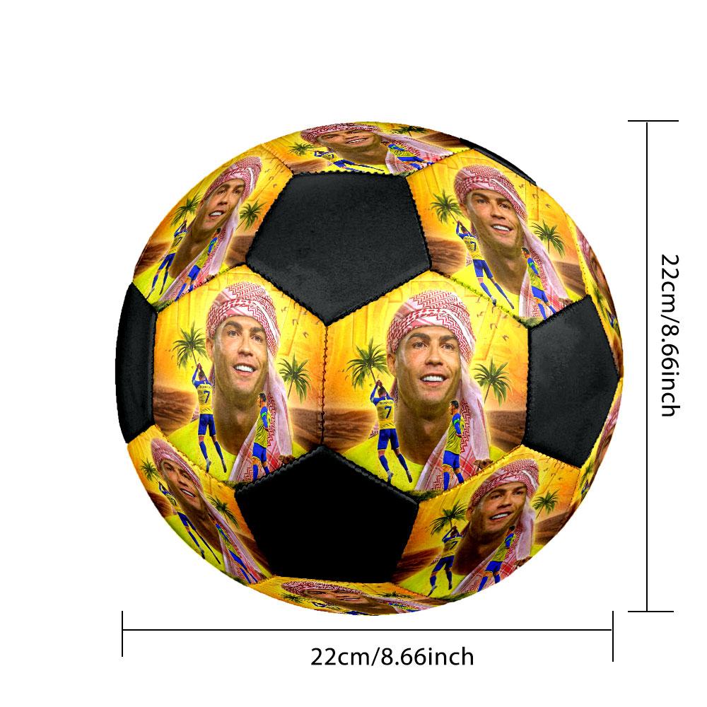 1 PZ Cristiano Ronaldo Titan taglia 5 pallone da calcio Praha Pallone da Calcio Indoor Colorato Per Tutte le Età Cucito a Macchina PVC Pronto per la Competizione Resistente Alto Rimbalzo