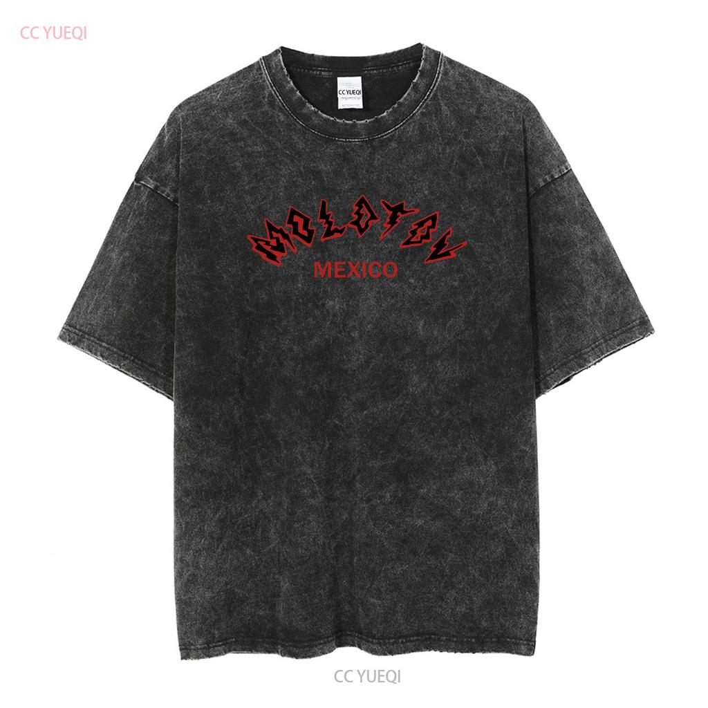 Molotov MEXICO ROCK BAND T SHIRT BLACK COTTON RED OUTLINE DESIGN FRONT Vintage Washed Casual Soft Comfortable Slightly
