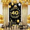 Vicycaty Happy 40th Birthday Decorations for Men Women, 40th Birthday Banner Backdrop, Fabric 40 Years Old Party Yard Sign Photo Props Door Decor