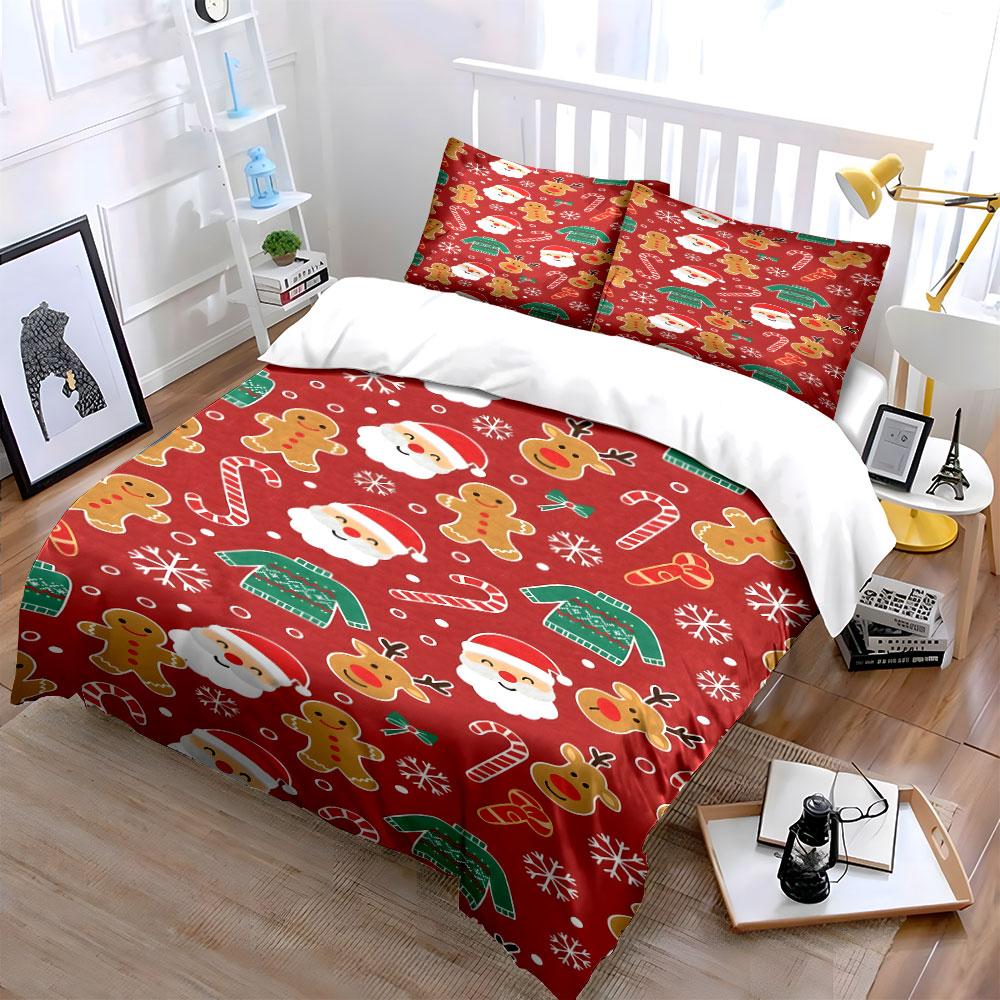 Festive Holiday Dreams Bedding Sets Duvet Cover Sets Duvet Covers Pillowcases(1*Duvet Cover 2*Pillowcases Without Duvet Insert)