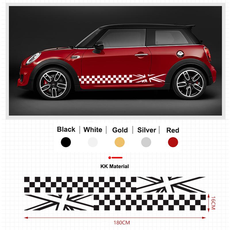 2 Pezzi Adesivi Decorativi Body Skirt Vita Laterale Portiera Auto Per MINI Cooper Clubman F54 F55 F60 R55 R56 R60 Countryman Accessori
