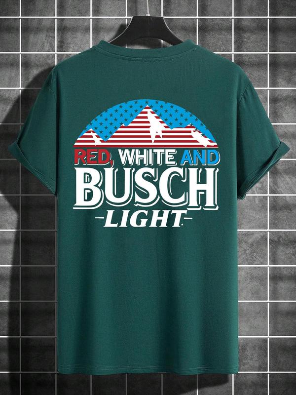 Unisex Letter Print Round Neck Graphic T-Shirt S