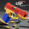 Usp/Sig17 Building Blocks Toy Gun Auto Firing Eject Shell Blowback Soft Bullet Empty Hanging Toy Outdoor Cs Weapon For Boys