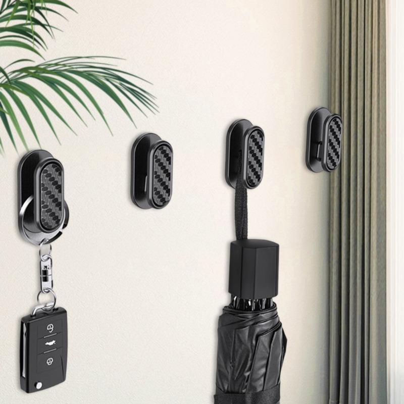 Multifunctional Car Hooks Dual-purpose Invisible Small Hook Universal Dashboard Black Carbon Fiber Data Cable Keys Storage Hook