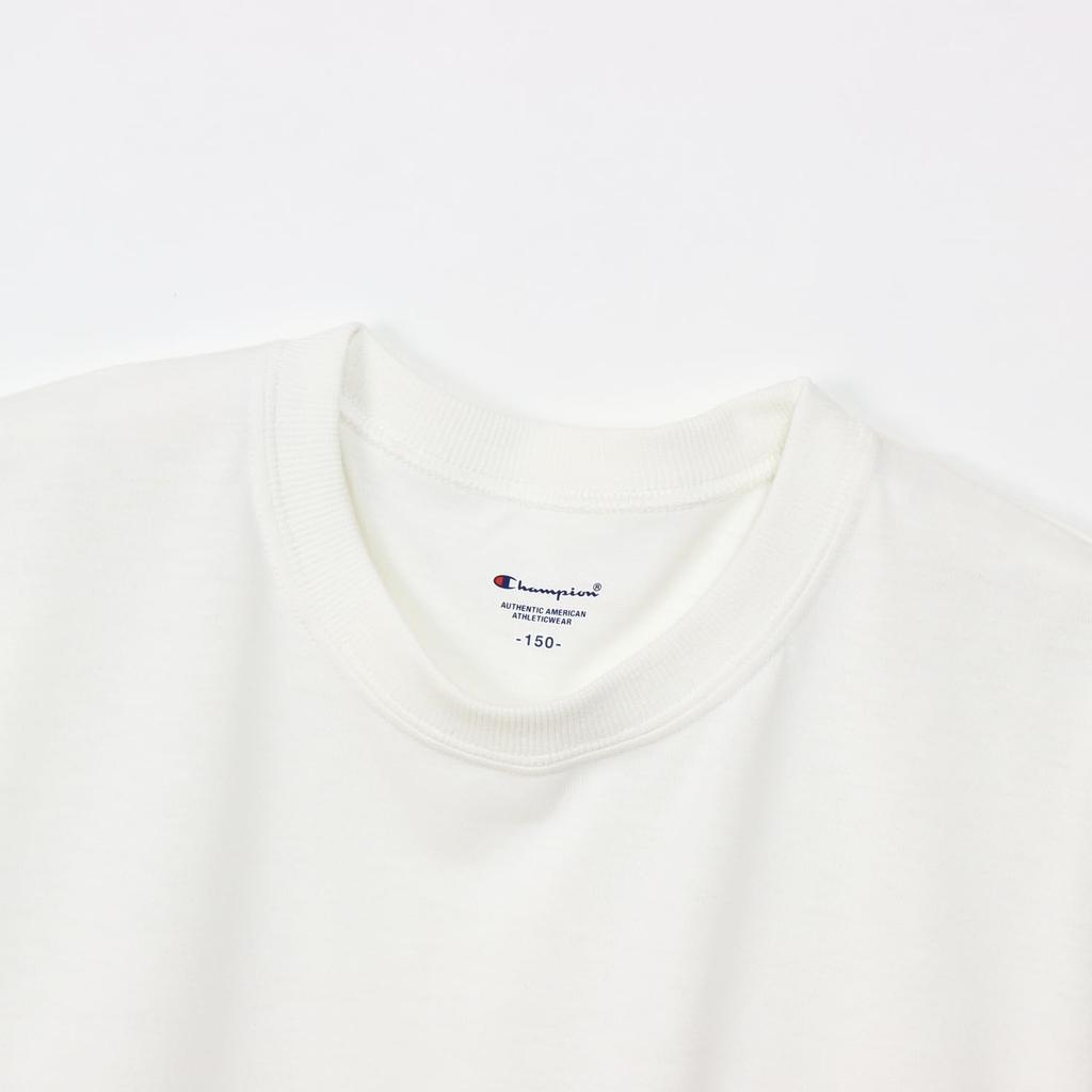 Long Sleeve Long Round UV Antibacterial and Odor Quick One Point Long Sleeve School Boys White [Champion] T-Shirt, Kids, Sleeve, Neck, Protection,