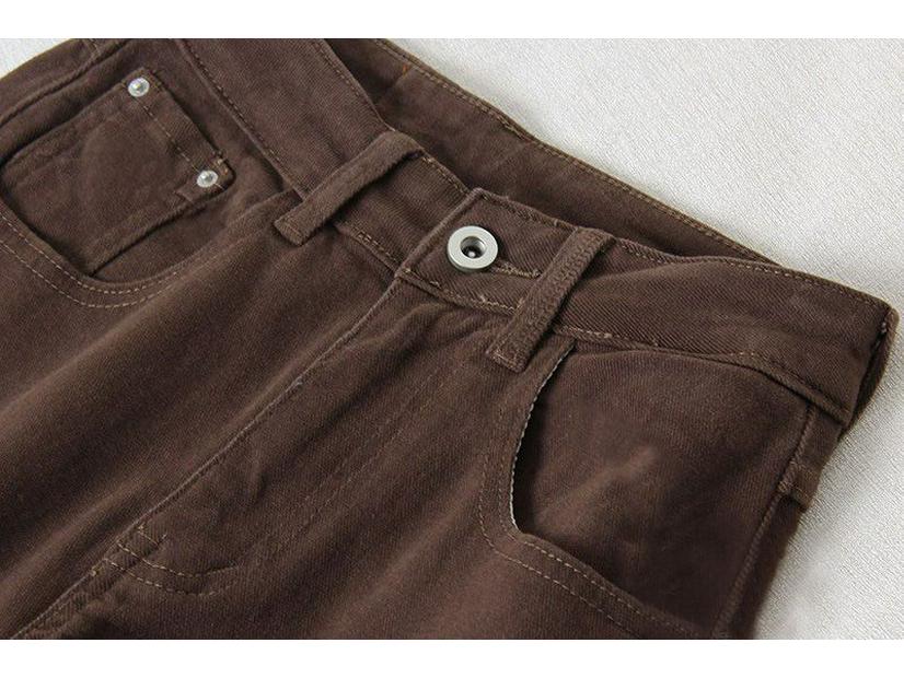 Coffee-Colored High Waist Harem Jeans - Slimming, Elastic, Versatile for Spring & Autumn 2026