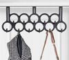 Black Plastic Door Clothes Hanger 11 Hooks 48 Cm