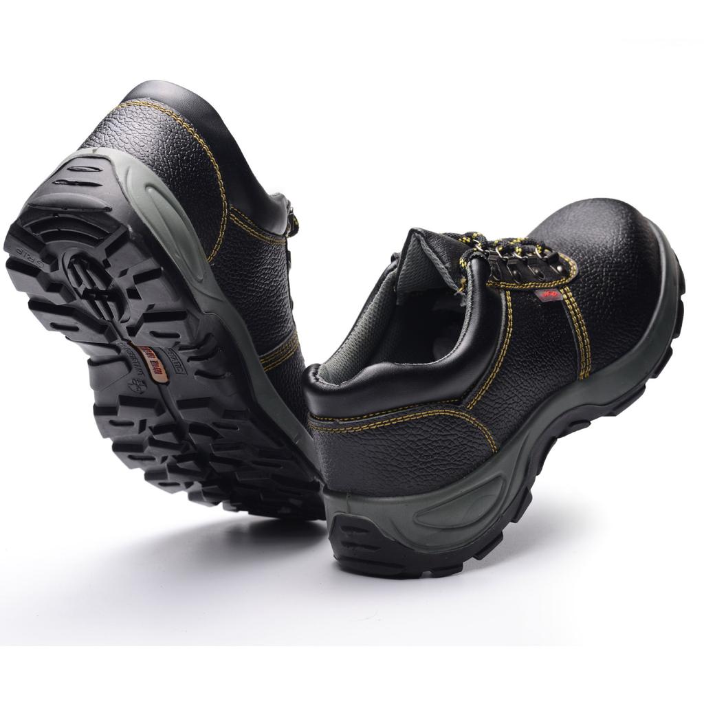 Men's Anti-smashing and Anti-piercing Four-season Cowhide Construction Site Protection Solid Work Shoes Wear-resistant and Non-slip