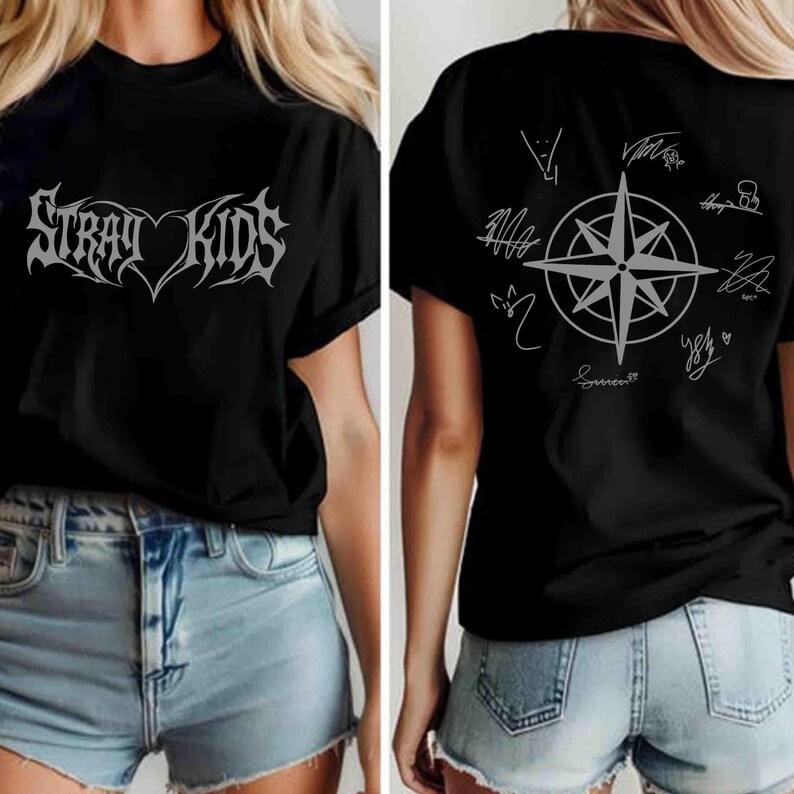 Винтажная футболка Stray Kids, Футболка с участниками Stray Kids, Мерч Stray Kids, Подарок Stray Kids Kpop, Футболка с мирового тура Stray Kids, Футболка Skzoo Stray Kids 4XL