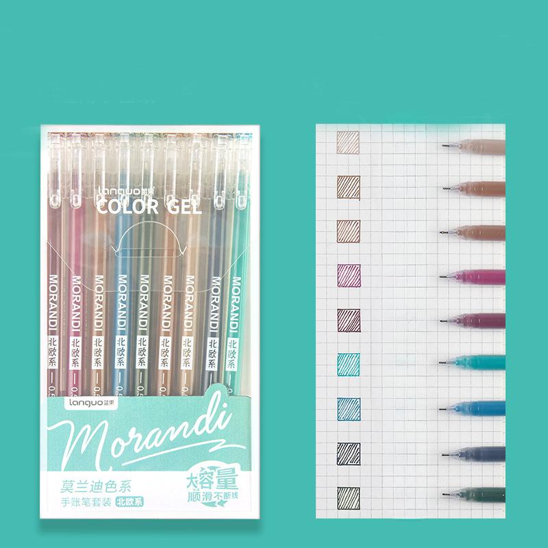 9 PCS Multi Color Neutral Needle Pen Morandi for Students Neutral Whole Needle Tube
