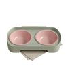 Eco-friendly Double Cat & Dog Bowl: Slanted Design for Cervical Protection - Food & Water Bowl